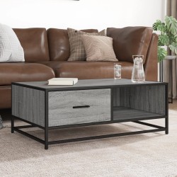 Table basse sonoma gris 90x57x35 cm bois d'ingénierie et métal 623980623980