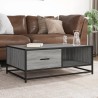 Table basse sonoma gris 90x57x35 cm bois d'ingénierie et métal 623980623980