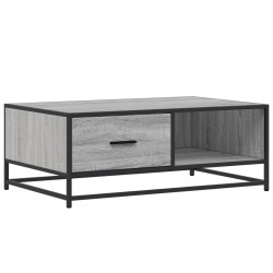 Table basse sonoma gris 90x57x35 cm bois d'ingénierie et métal 623980623980