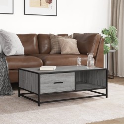 Table basse sonoma gris 90x57x35 cm bois d'ingénierie et métal 623980623980