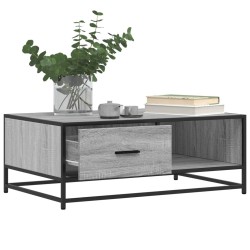 Table basse sonoma gris 90x57x35 cm bois d'ingénierie et métal 623980623980