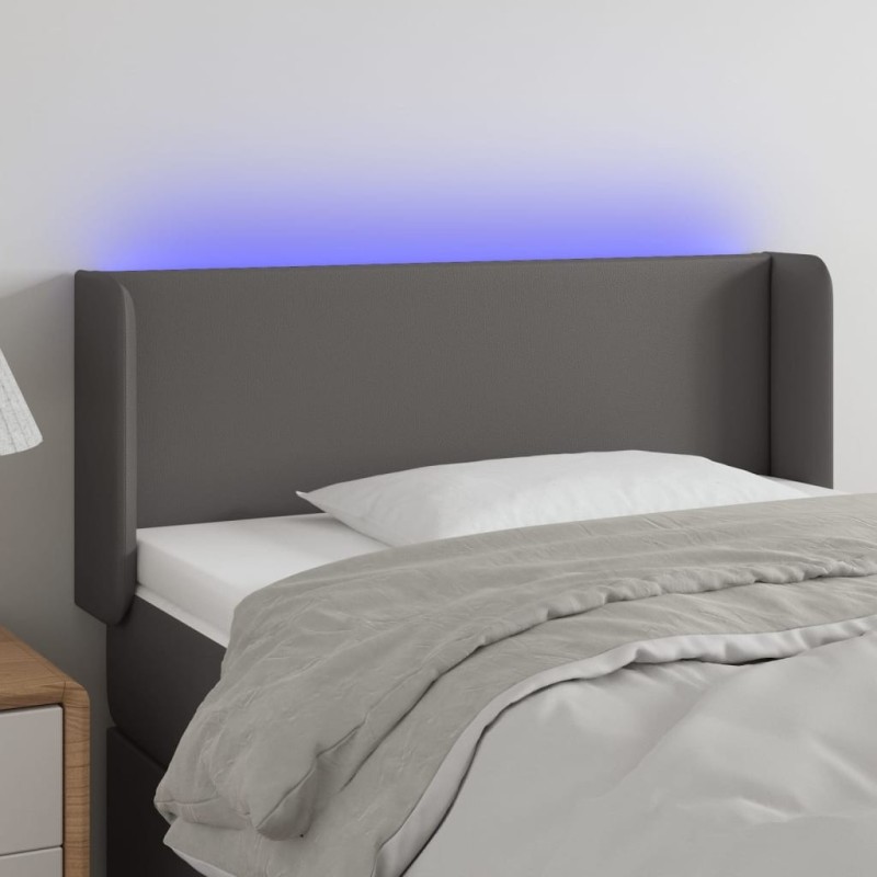 Tête de lit à LED Gris 93x16x78/88 cm Similicuir 623981623981