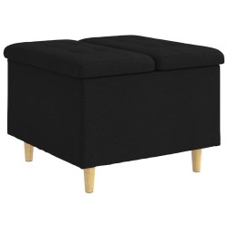 Pouf de rangement avec coussin Noir 60 x 60 x 45 cm tissu 623982623982