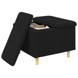 Pouf de rangement avec coussin Noir 60 x 60 x 45 cm tissu 623982623982