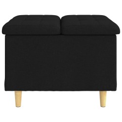 Pouf de rangement avec coussin Noir 60 x 60 x 45 cm tissu 623982623982