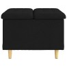 Pouf de rangement avec coussin Noir 60 x 60 x 45 cm tissu 623982623982