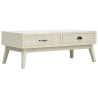 Table basse avec 2 tiroirs Gris sculpté 110x50x40 cm Bois 623984623984