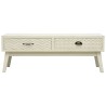 Table basse avec 2 tiroirs Gris sculpté 110x50x40 cm Bois 623984623984