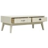 Table basse avec 2 tiroirs Gris sculpté 110x50x40 cm Bois 623984623984
