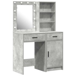 Ensemble de table de maquillage avec LED 2 pcs Gris béton 623985623985