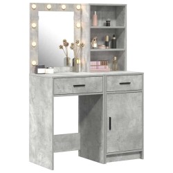 Ensemble de table de maquillage avec LED 2 pcs Gris béton 623985623985