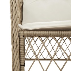 Ensemble à manger de jardin avec coussins 5pcs Beige poly rotin 623987623987