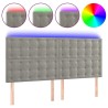 Tête de lit à LED Gris clair 160x5x118/128 cm Velours 623989623989