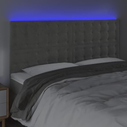 Tête de lit à LED Gris clair 160x5x118/128 cm Velours 623989623989