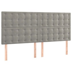 Tête de lit à LED Gris clair 160x5x118/128 cm Velours 623989623989