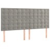 Tête de lit à LED Gris clair 160x5x118/128 cm Velours 623989623989