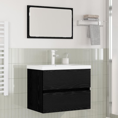 Ensemble de mobilier de salle de bain 3 pcs Chêne noir 623992623992
