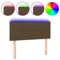 Tête de lit à LED Marron Foncé 100x5x78/88 cm Tissu 623993623993