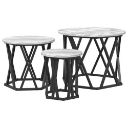 Table d'appoint empilable 3 pcs Gris Sonoma 623995623995