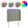 Tête de lit à LED Gris clair 103x16x118/128 cm Velours 623999623999