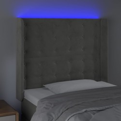 Tête de lit à LED Gris clair 103x16x118/128 cm Velours 623999623999
