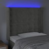 Tête de lit à LED Gris clair 103x16x118/128 cm Velours 623999623999