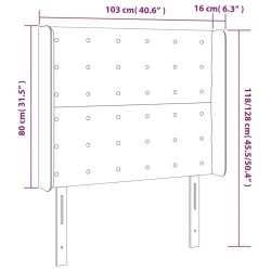 Tête de lit à LED Gris clair 103x16x118/128 cm Velours 623999623999