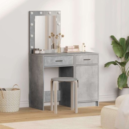 Table de Toilette 2 pcs Gris 50 x 41 x 135 cm Bois d'ingénierie 624000624000