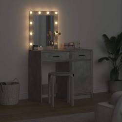 Table de Toilette 2 pcs Gris 50 x 41 x 135 cm Bois d'ingénierie 624000624000