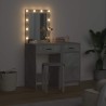 Table de Toilette 2 pcs Gris 50 x 41 x 135 cm Bois d'ingénierie 624000624000