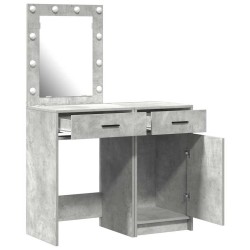 Table de Toilette 2 pcs Gris 50 x 41 x 135 cm Bois d'ingénierie 624000624000