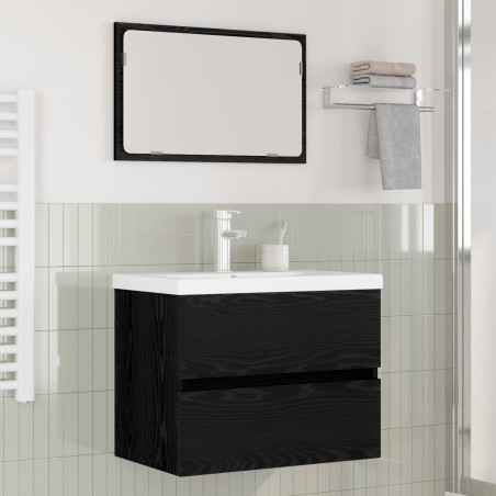 Ensemble de mobilier de salle de bain 3 pcs Chêne noir 624001624001