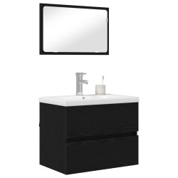 Ensemble de mobilier de salle de bain 3 pcs Chêne noir 624001624001
