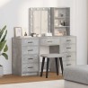 Table de Toilette avec tiroir 3 pcs Gris Bois d'ingénierie 624013624013