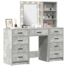 Table de Toilette avec tiroir 3 pcs Gris Bois d'ingénierie 624013624013