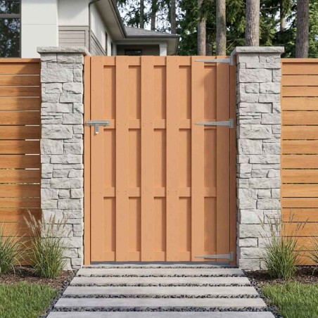 Porte de Jardin 100 x 150 cm WPC et Aluminium Marron 624015624015