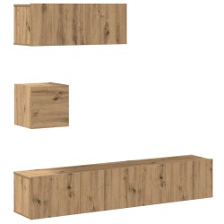 Ensemble de meuble TV mural 4 pcs chêne artisanal 624016624016