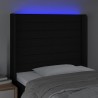 Tête de lit à LED Noir 103x16x118/128 cm Tissu 624017624017