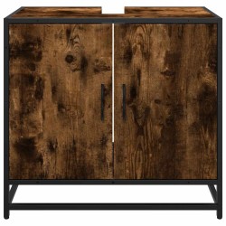 Armoire de lavabo de salle de bain chêne fumé 65x33x60 cm 624019624019