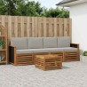 Ensemble de canapés d'extérieur 5 pcs Naturel et gris clair 624025624025
