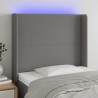 Tête de lit à LED Noir 103x16x118/128 cm Tissu 624027624027