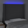 Tête de lit à LED Noir 103x16x118/128 cm Tissu 624027624027