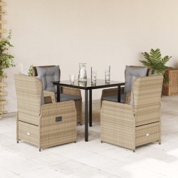 Ensemble à manger de jardin avec coussins 5pcs Beige poly rotin 624028624028