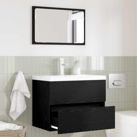 Ensemble de mobilier de salle de bain 2 pcs Chêne noir 624030624030
