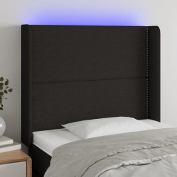 Tête de lit à LED Noir 103x16x118/128 cm Tissu 624034624034