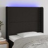 Tête de lit à LED Noir 103x16x118/128 cm Tissu 624034624034