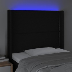 Tête de lit à LED Noir 103x16x118/128 cm Tissu 624034624034