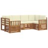 Ensemble de canapé d'angle avec coussin 6 pcs Naturel et Crème 624038624038