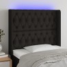 Tête de lit à LED Noir 103x16x118/128 cm Tissu 624039624039
