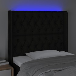 Tête de lit à LED Noir 103x16x118/128 cm Tissu 624039624039